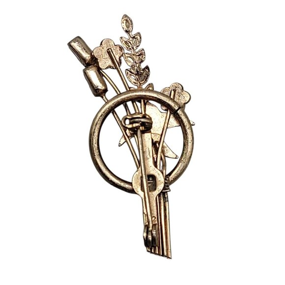 Antique Edwardian Floral Spray Brooch Seed Pearl Dove  Small Delicate Elegant - Picture 3 of 7